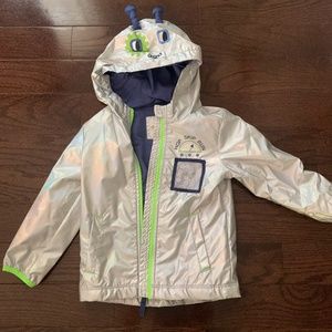 Cat and Jack Toddler Boy’s Silver Alien Windbreaker Jacket Raincoat 3T